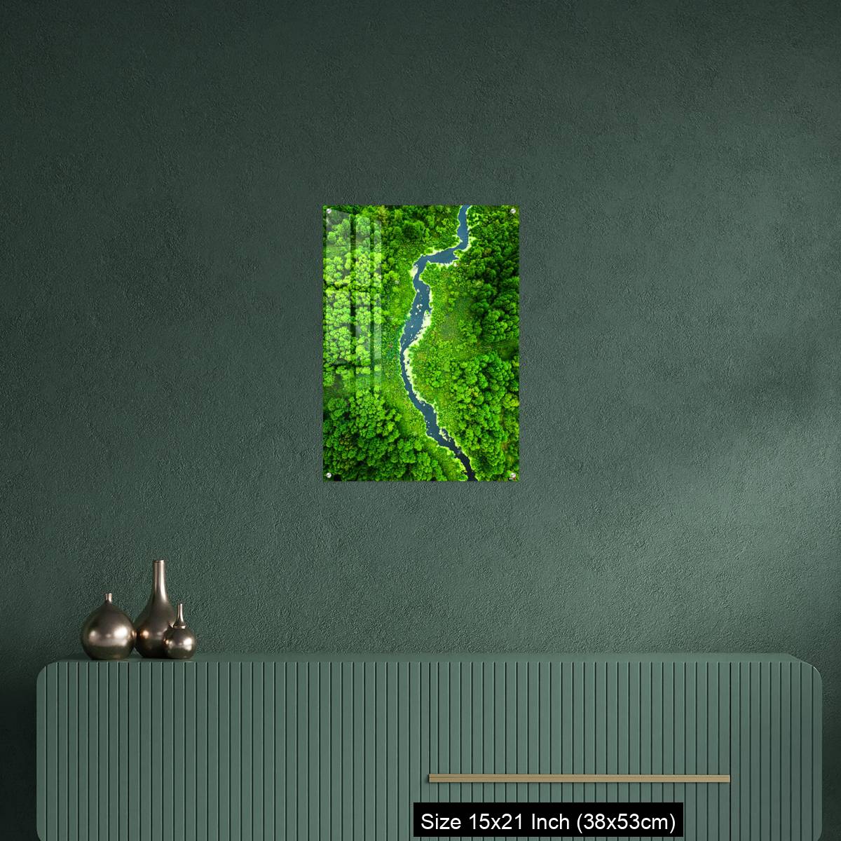 OMGs Acrylic Wall Decor – Top view of green algae on river in spring, Poland - Image 16