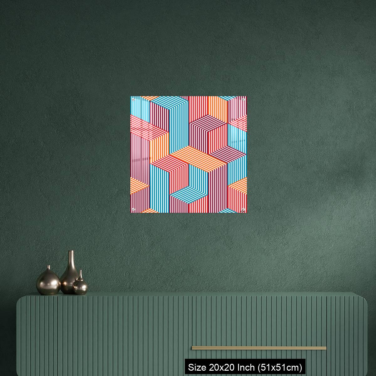 OMGs Acrylic Wall Decor – 3D dimensional lined cubes seamless pattern, geometric endless texture with lines and boxes - Image 16