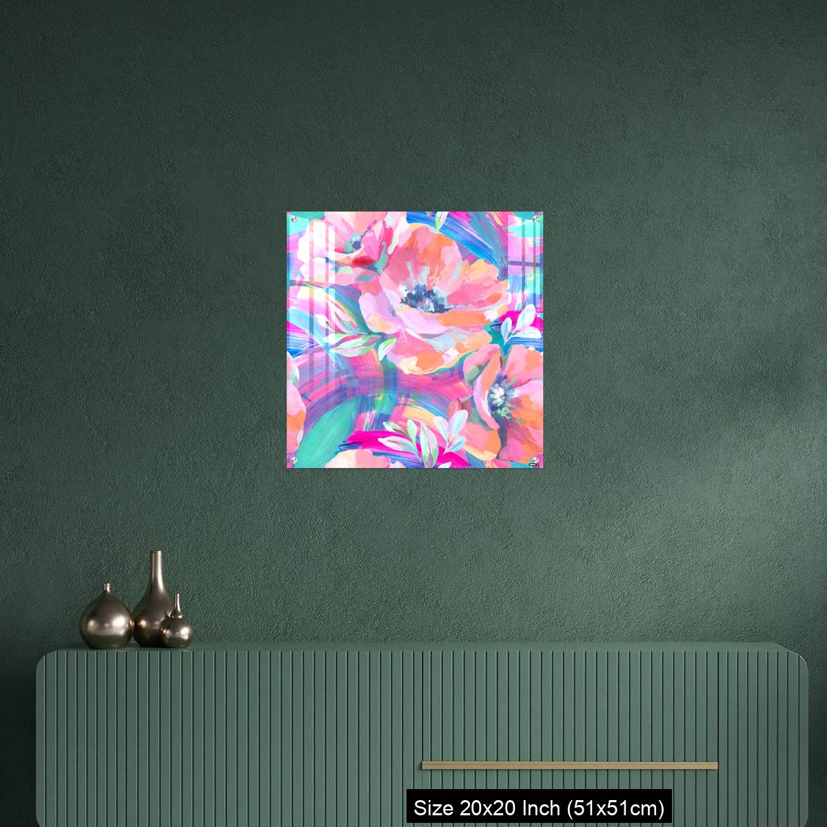 OMGs Acrylic Wall Decor – Acrylic flowers, leaves, paint smears seamless pattern. - Image 16