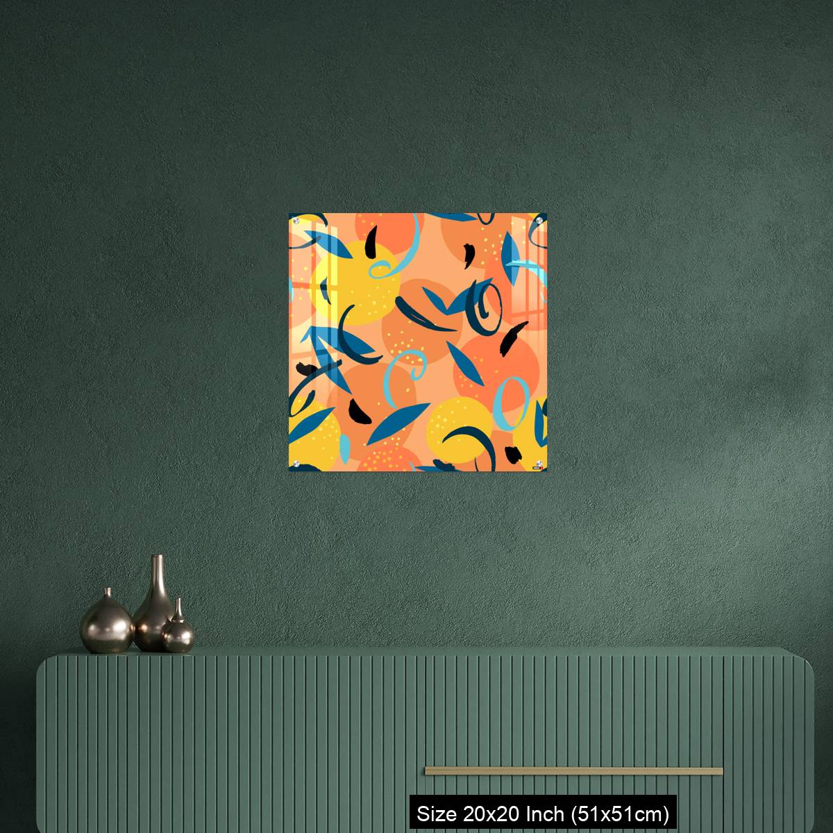 OMGs Acrylic Wall Decor – Floral Fruit seamless pattern made of oranges with leaves - Image 16