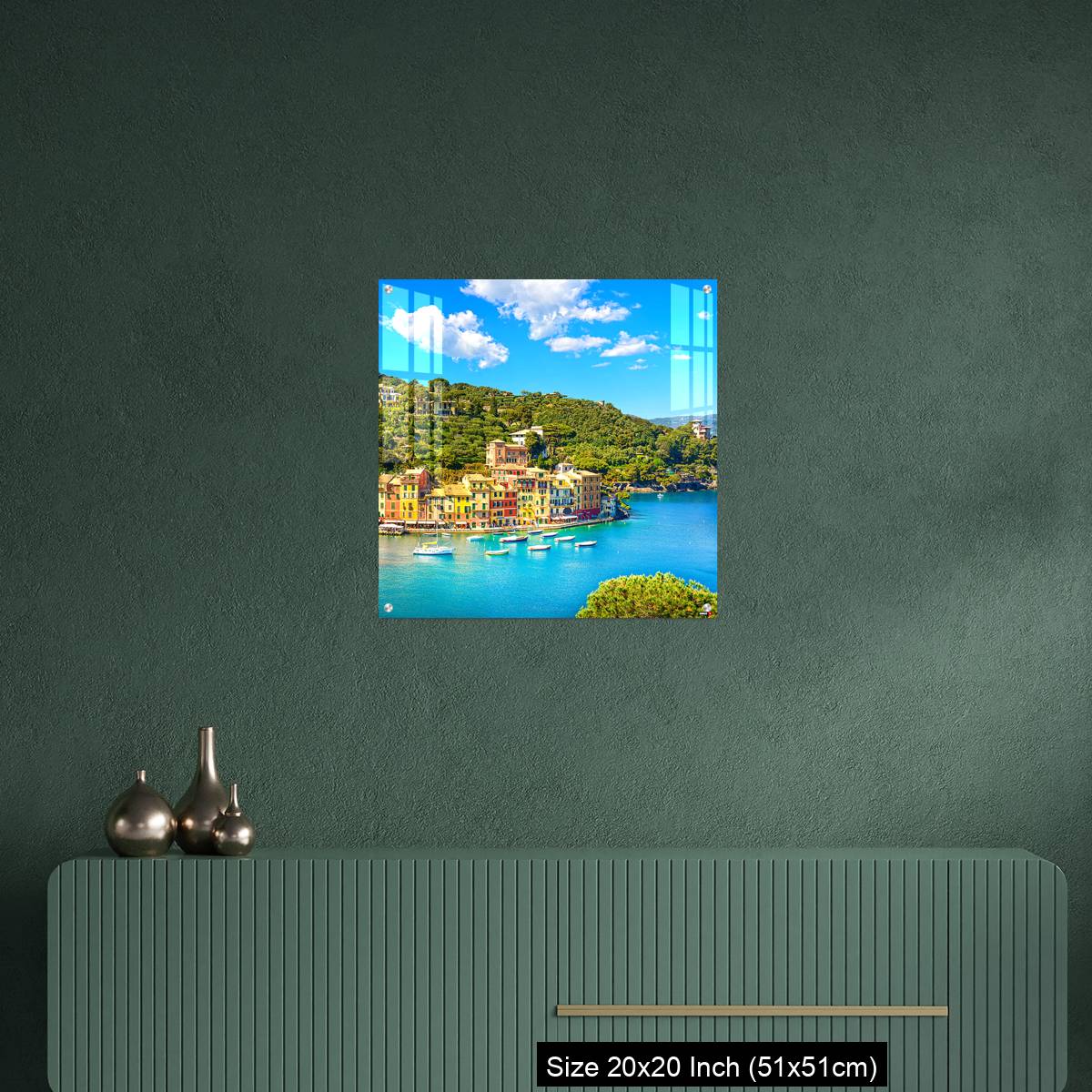 OMGs Acrylic Wall Decor – Portofino luxury village landmark, panoramic aerial view. - Image 16