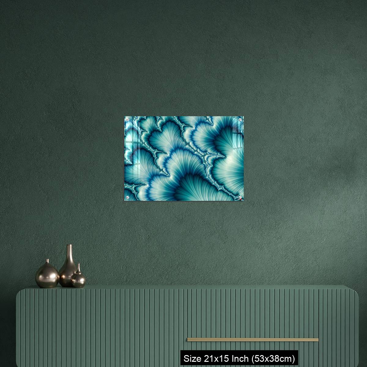 OMGs Acrylic Wall Decor – Aqua and Green psychedelic fractal background like floral petal - Image 16