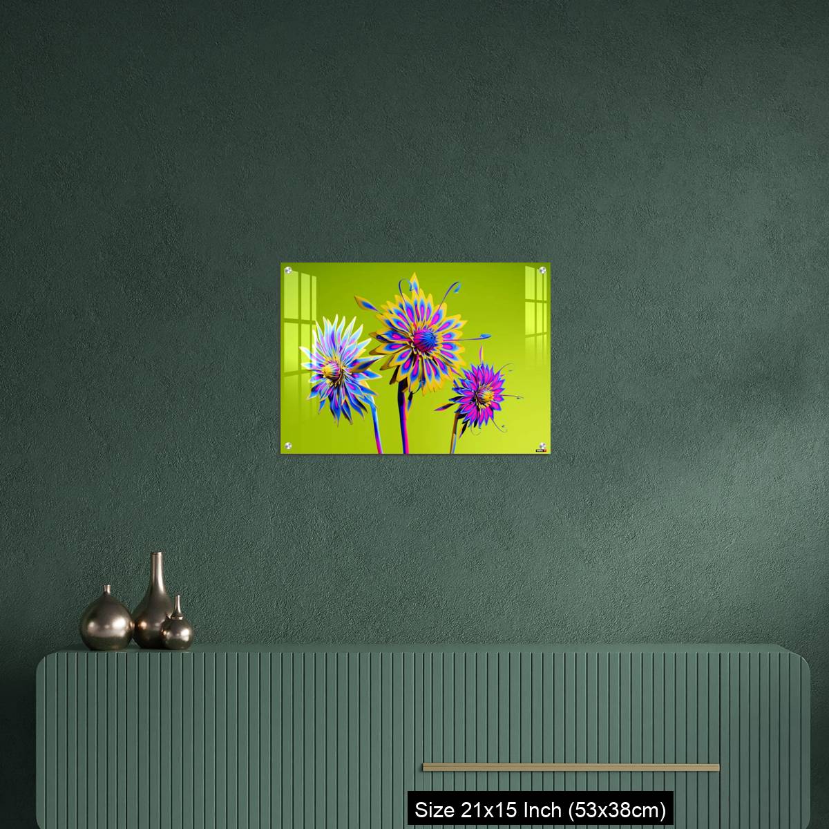 OMGs Acrylic Wall Decor – Artificial Multicolor CGI Abstract flowers_stock photo - Image 16