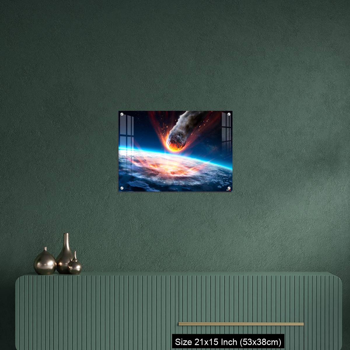 OMGs Acrylic Wall Decor – Asteroid Impact On Earth - Meteor In Collision With Planet - Image 16