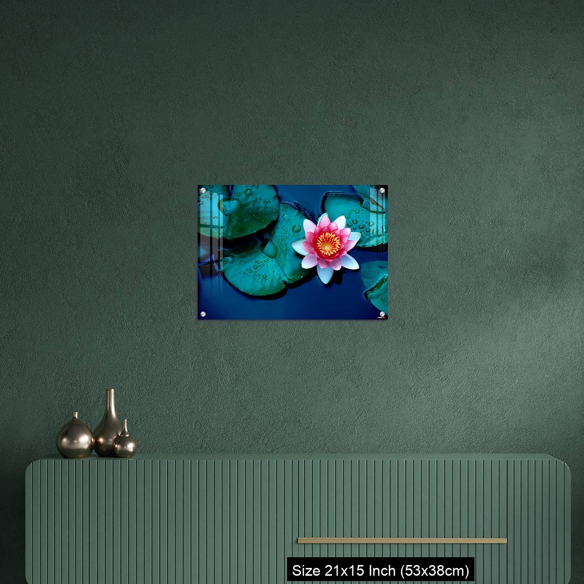 OMGs Acrylic Wall Decor – Brightly colored water lily floating on a stil pond - Image 16