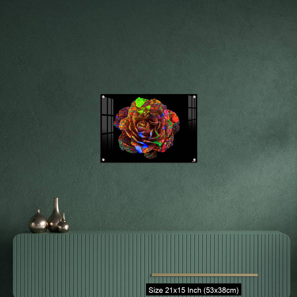 OMGs Acrylic Wall Decor – Flower on Color ink illuminating with black light - Image 16