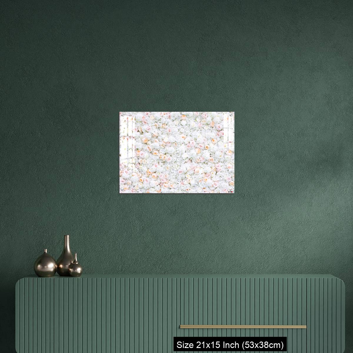 OMGs Acrylic Wall Decor – Flowers wall background with white and light orange roses. - Image 16