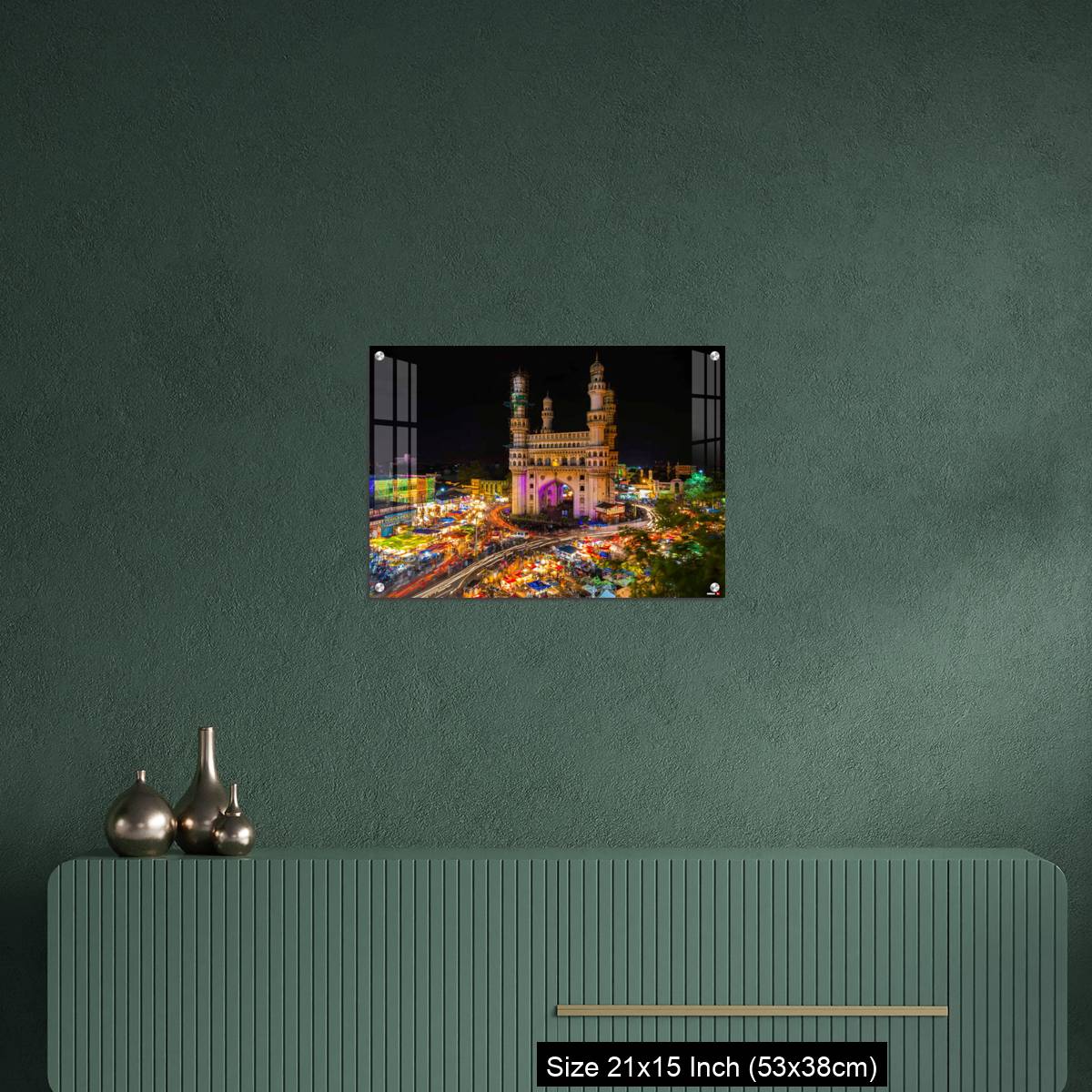 OMGs Acrylic Wall Decor – High Wide Angle View of Charminar in the Night - Image 16