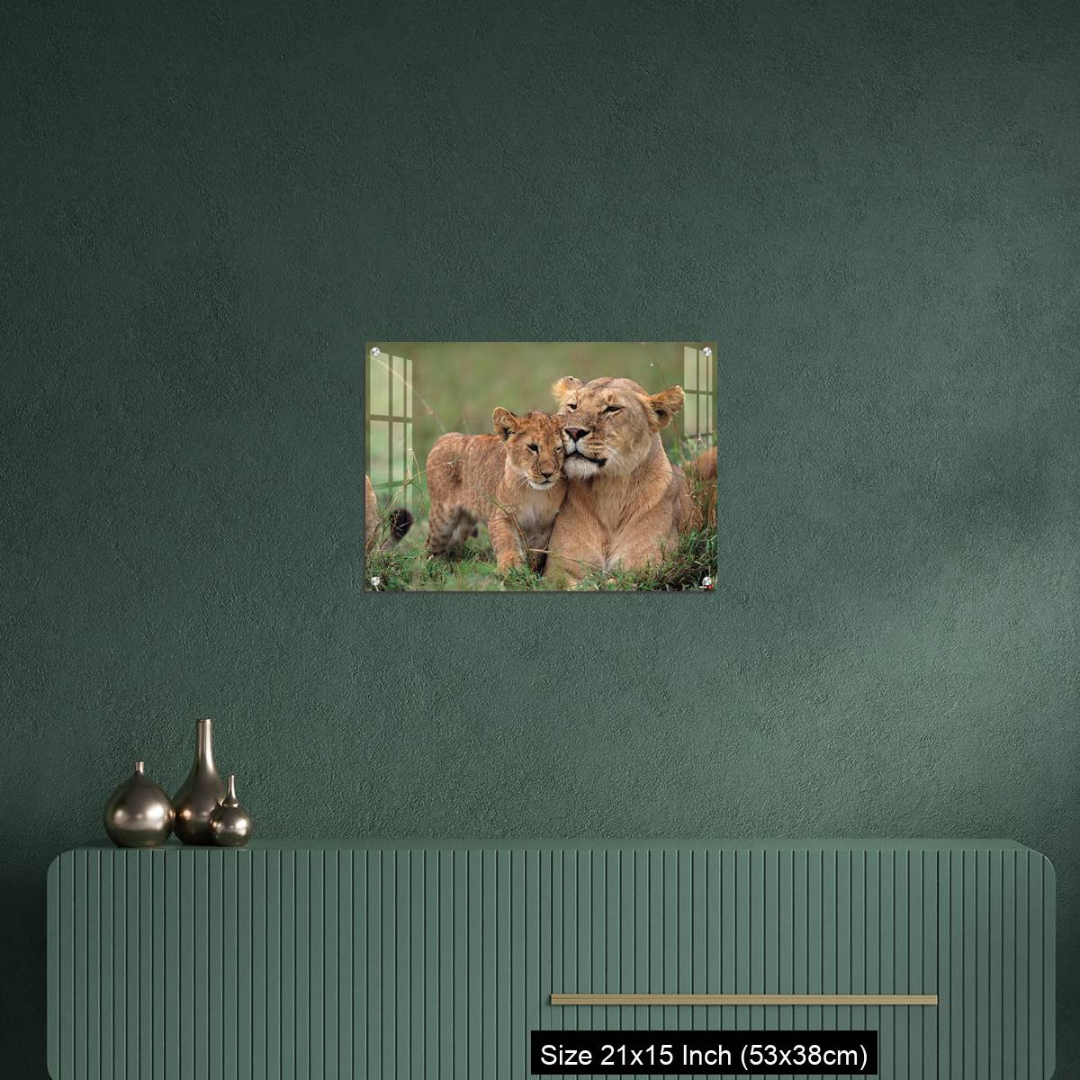 OMGs Acrylic Wall Decor – Lioness (Panthera leo) with cubs lying on grass, Kenya - Image 16