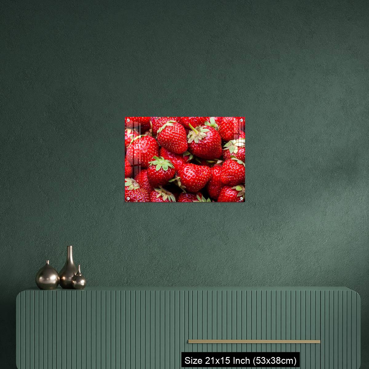 OMGs Acrylic Wall Decor – Ripe organic strawberries full frame background - Image 16