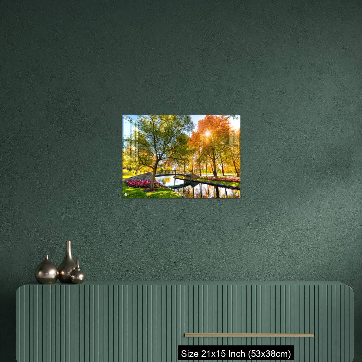 OMGs Acrylic Wall Decor – Rymill Park with bridge over the pond in Adelaide city - Image 16