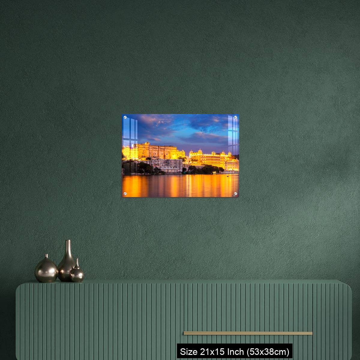 OMGs Acrylic Wall Decor – Udaipur City Palace in the evening view. Udaipur, India - Image 16