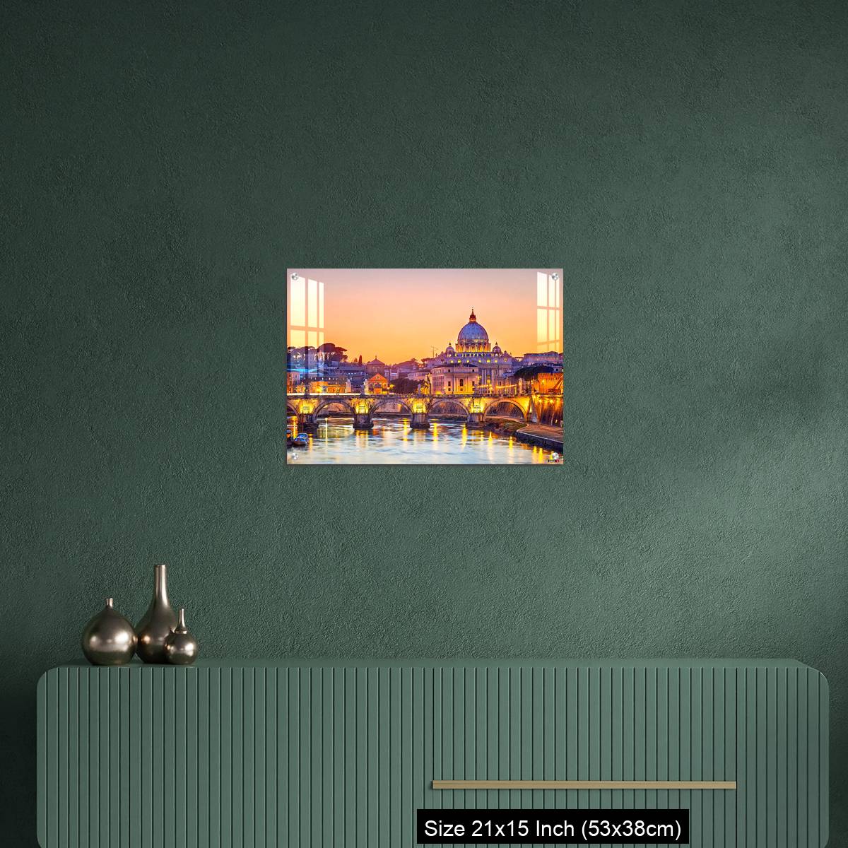 OMGs Acrylic Wall Decor – View on Tiber and St. Peter's cathedral at night, Rome - Image 16