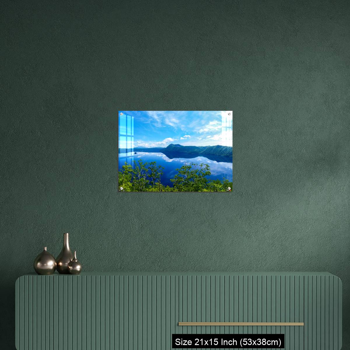 OMGs Acrylic Wall Decor – panoramic view of a lake reflecting sky. Lake Mashu,Akan National Park,Japan. - Image 16