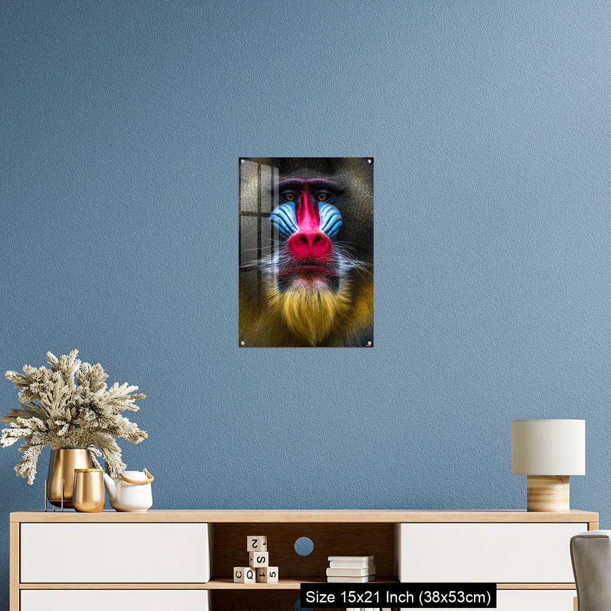 OMGs Acrylic Wall Decor – Full colors rainbow of mandrill monkey face - Image 17