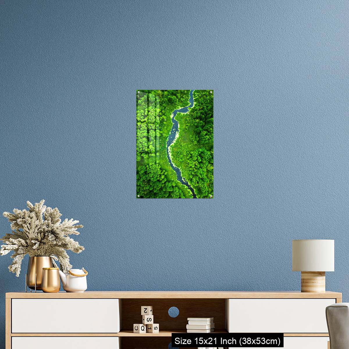 OMGs Acrylic Wall Decor – Top view of green algae on river in spring, Poland - Image 17