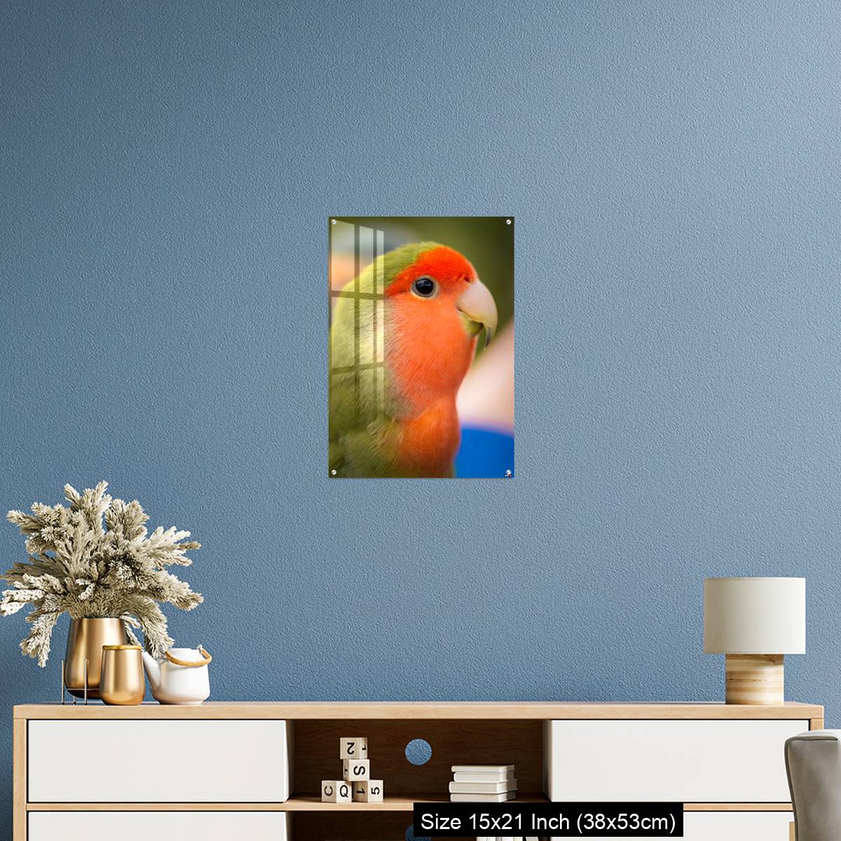 OMGs Acrylic Wall Decor – Vibrant rosy-faced lovebird - Image 17