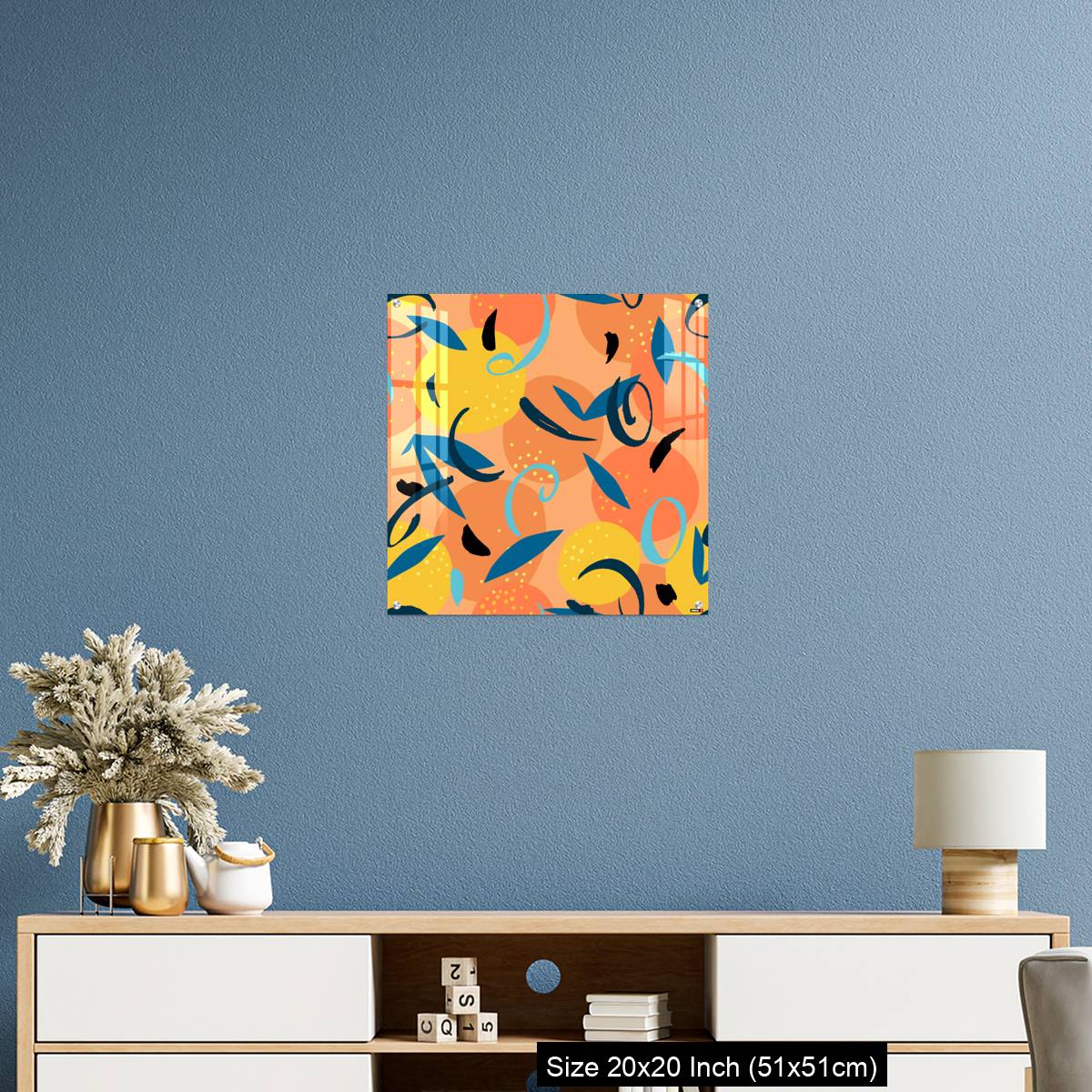 OMGs Acrylic Wall Decor – Floral Fruit seamless pattern made of oranges with leaves - Image 17