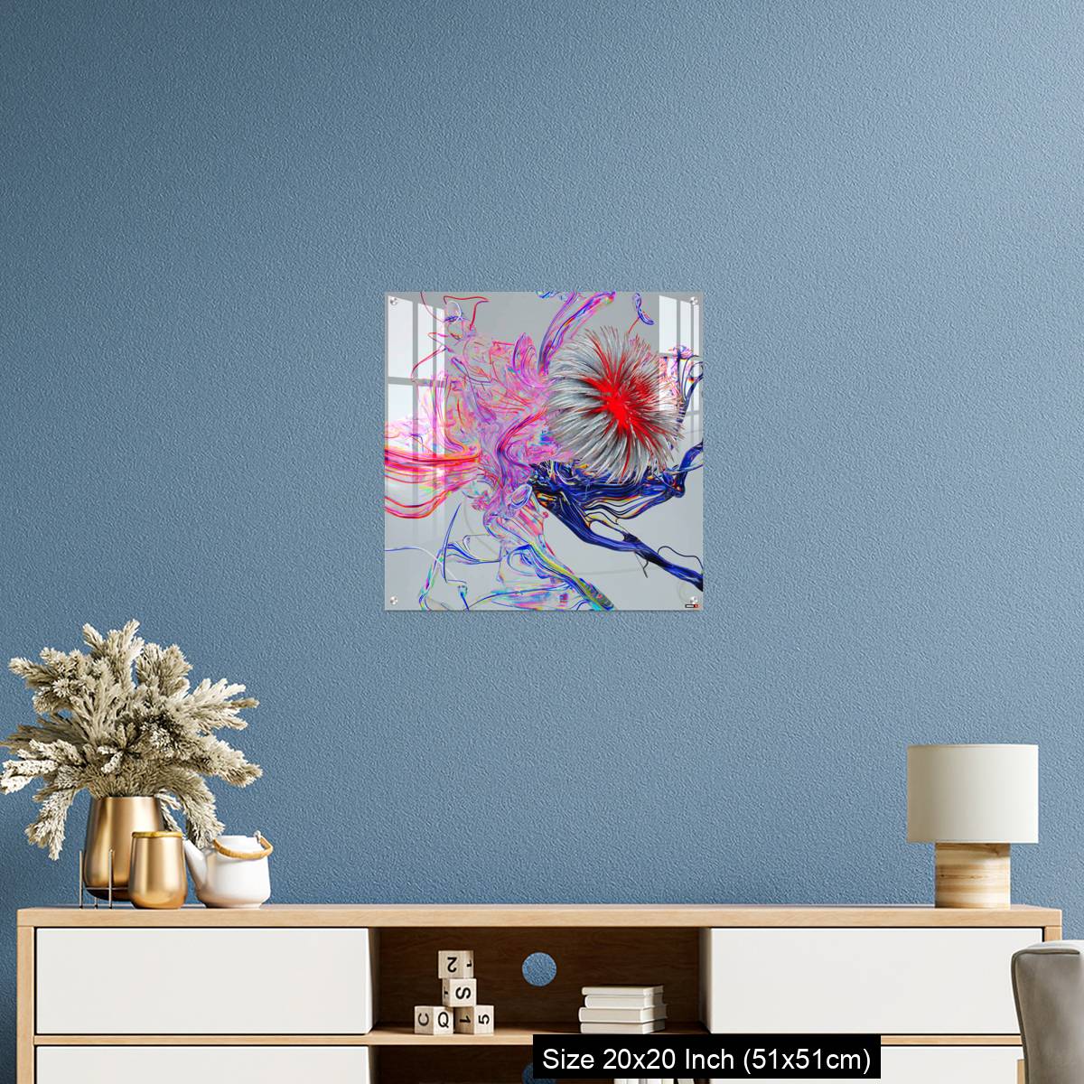OMGs Acrylic Wall Decor – Flower abstract 3D color wired glass  background - Image 17