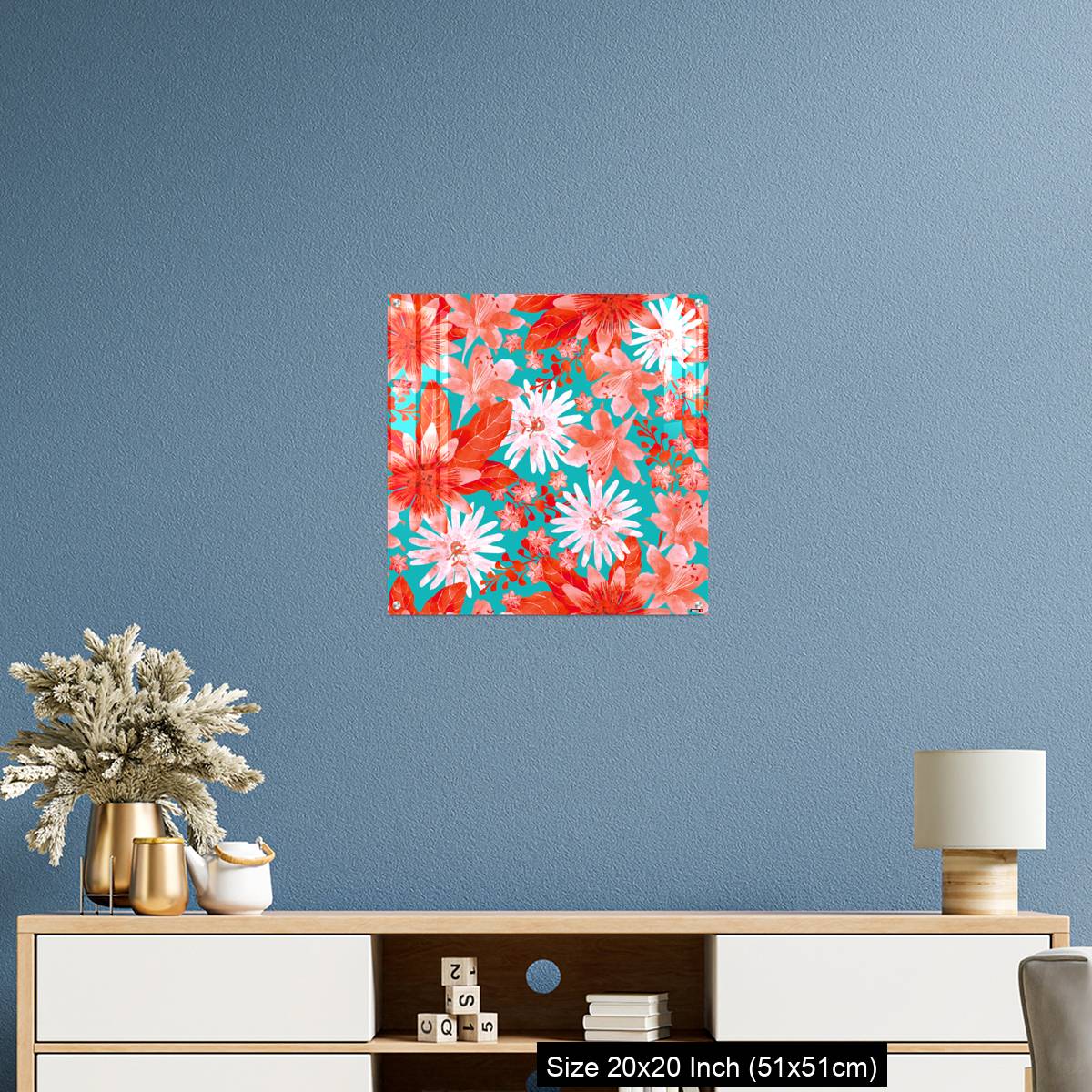 OMGs Acrylic Wall Decor – Seamless pattern with Assorted Red Flowers - Image 17