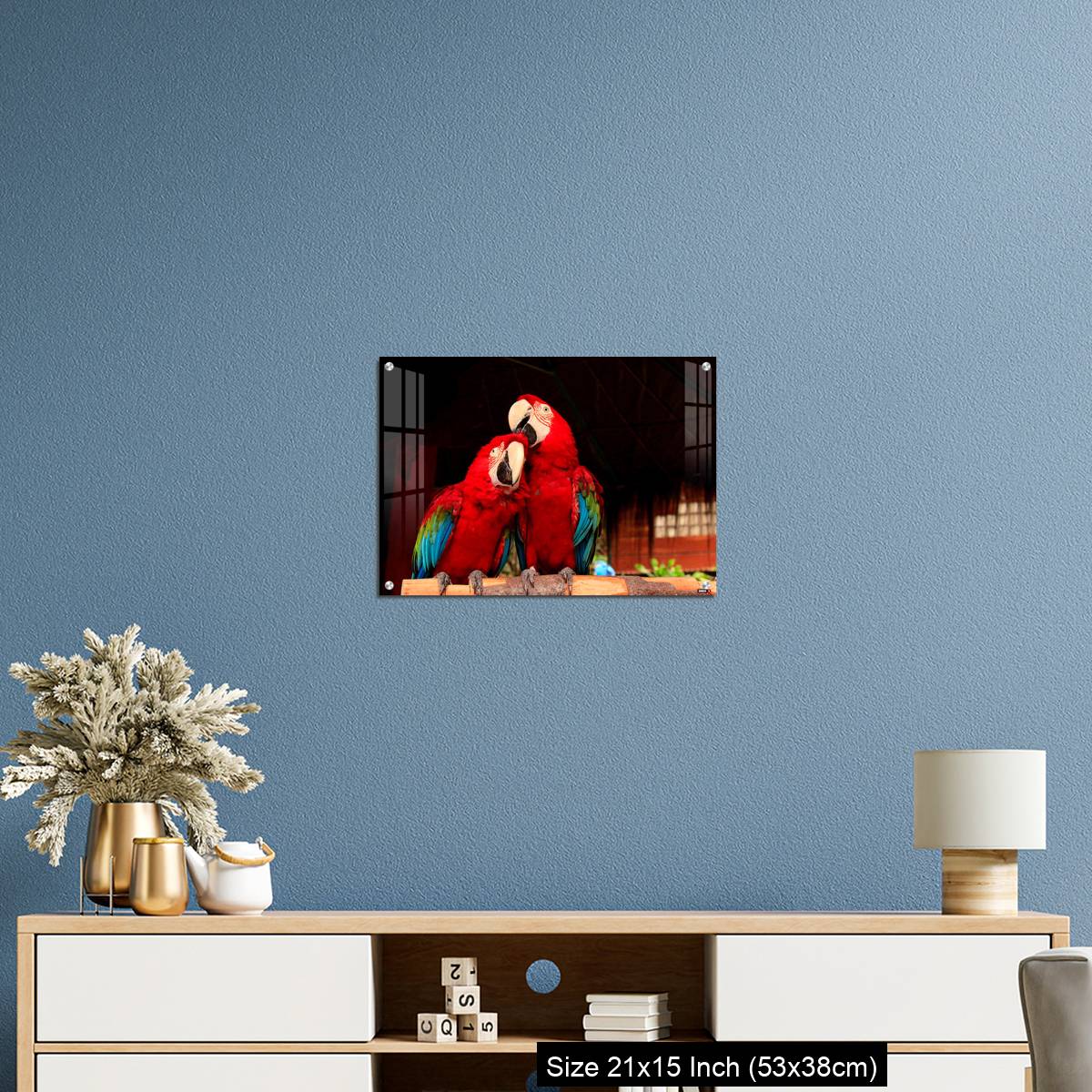 OMGs Acrylic Wall Decor – A  Macaw Bird Teasing His Friend’s Head - Image 17
