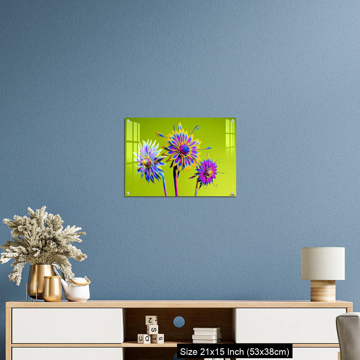 OMGs Acrylic Wall Decor – Artificial Multicolor CGI Abstract flowers_stock photo - Image 17
