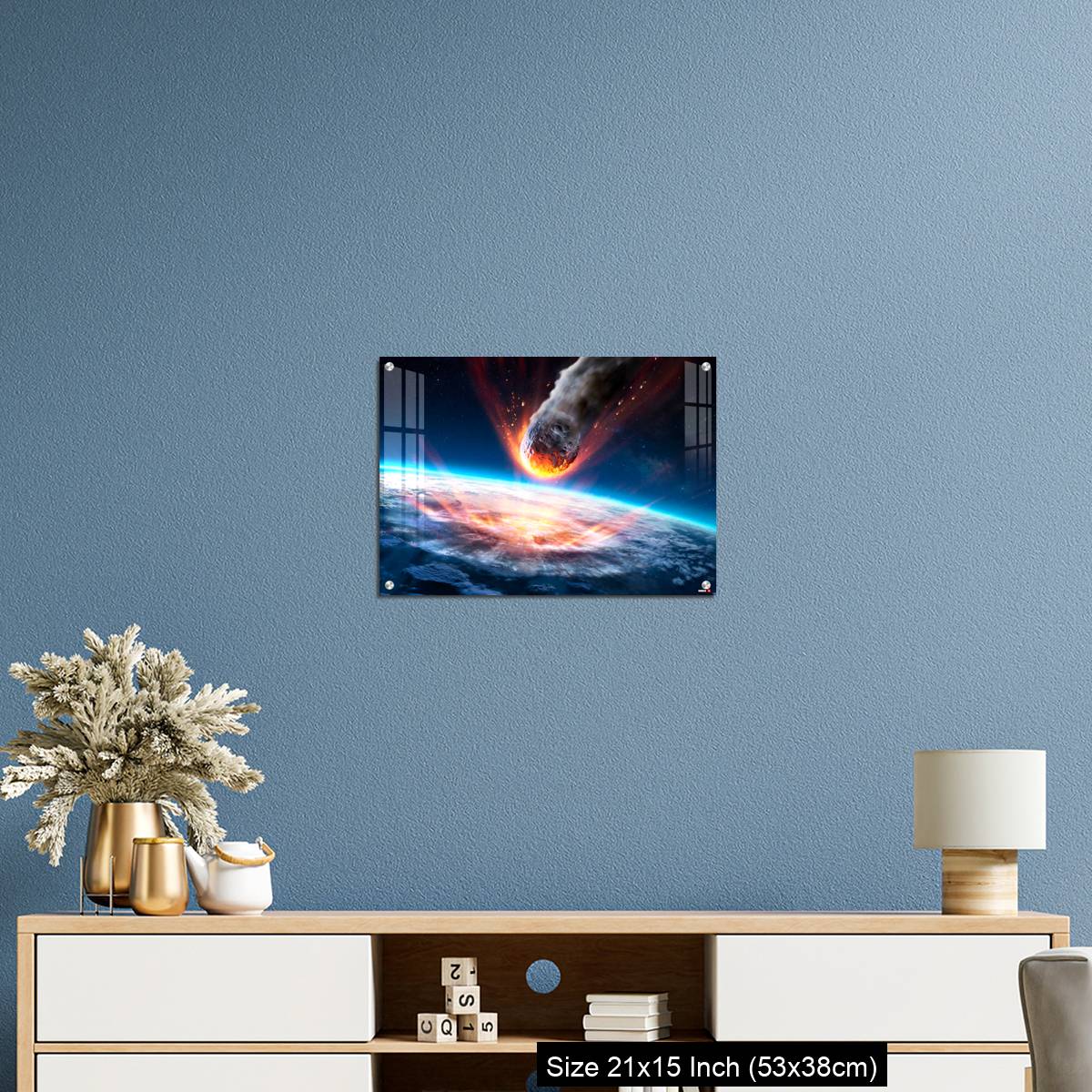 OMGs Acrylic Wall Decor – Asteroid Impact On Earth - Meteor In Collision With Planet - Image 17