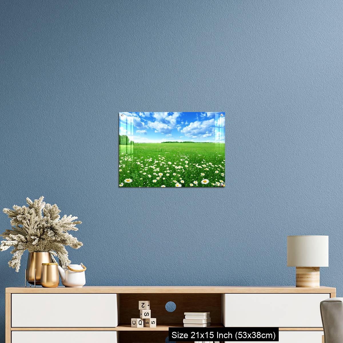 OMGs Acrylic Wall Decor – Field with white daisies under blue sky. - Image 17