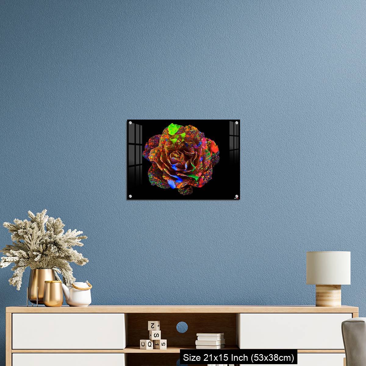 OMGs Acrylic Wall Decor – Flower on Color ink illuminating with black light - Image 17