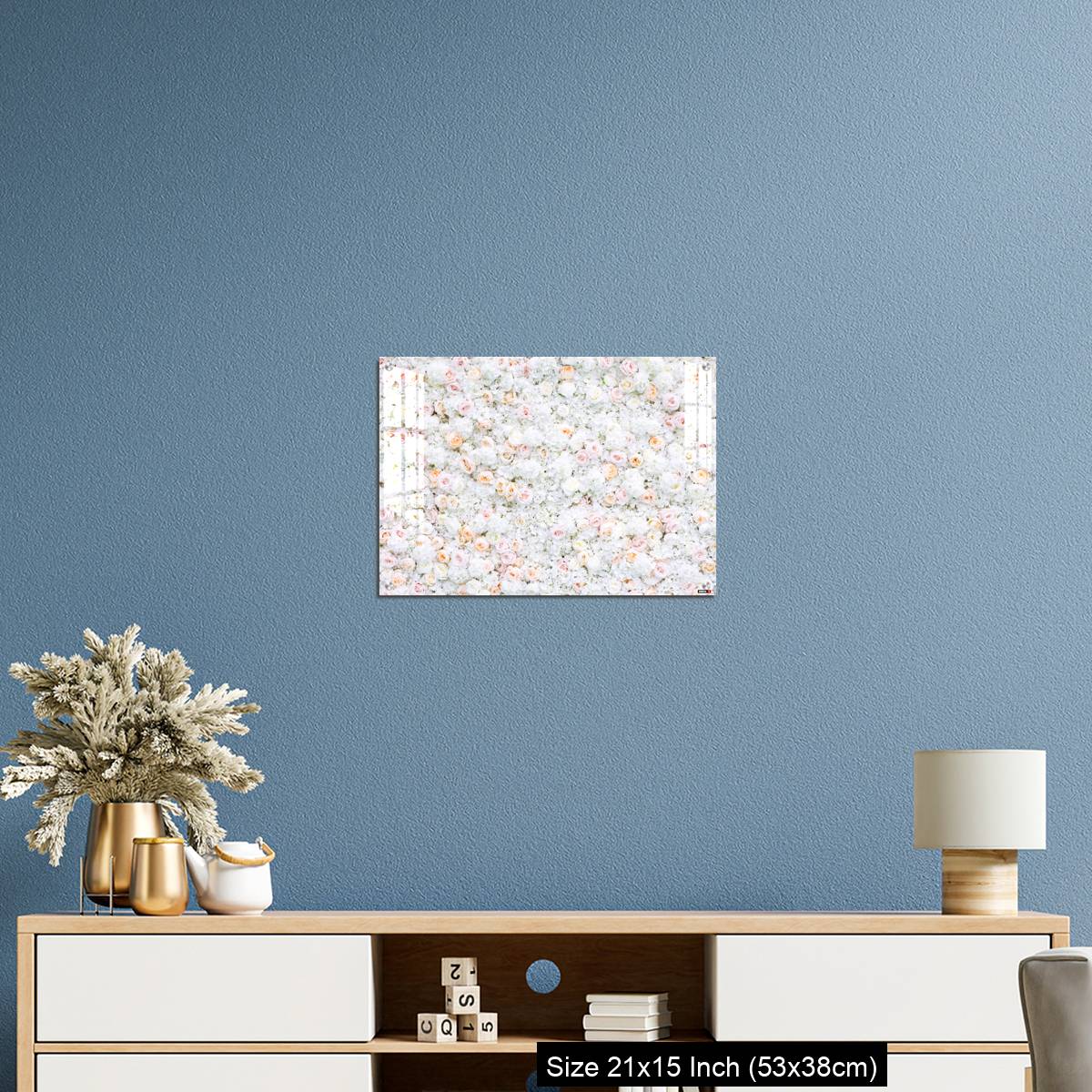 OMGs Acrylic Wall Decor – Flowers wall background with white and light orange roses. - Image 17