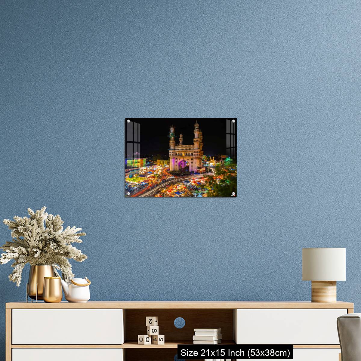 OMGs Acrylic Wall Decor – High Wide Angle View of Charminar in the Night - Image 17