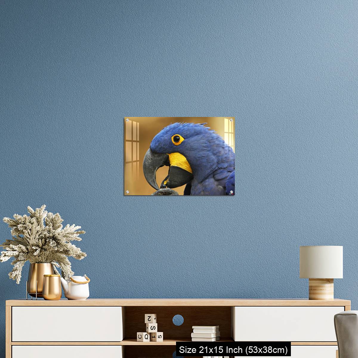 OMGs Acrylic Wall Decor – Hyacinth Macaw, anodorhynchus hyacinthinus, portrait of Adult with open Beak - Image 17