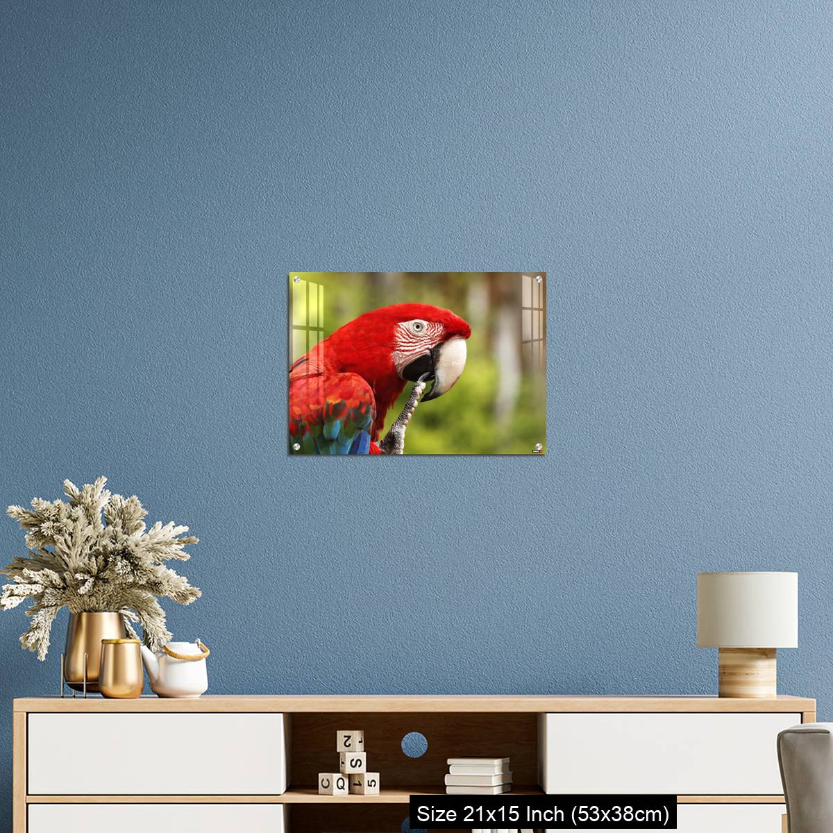 OMGs Acrylic Wall Decor – Red-and-Green Macaw, ara chloroptera, Portrait of Adult - Image 17