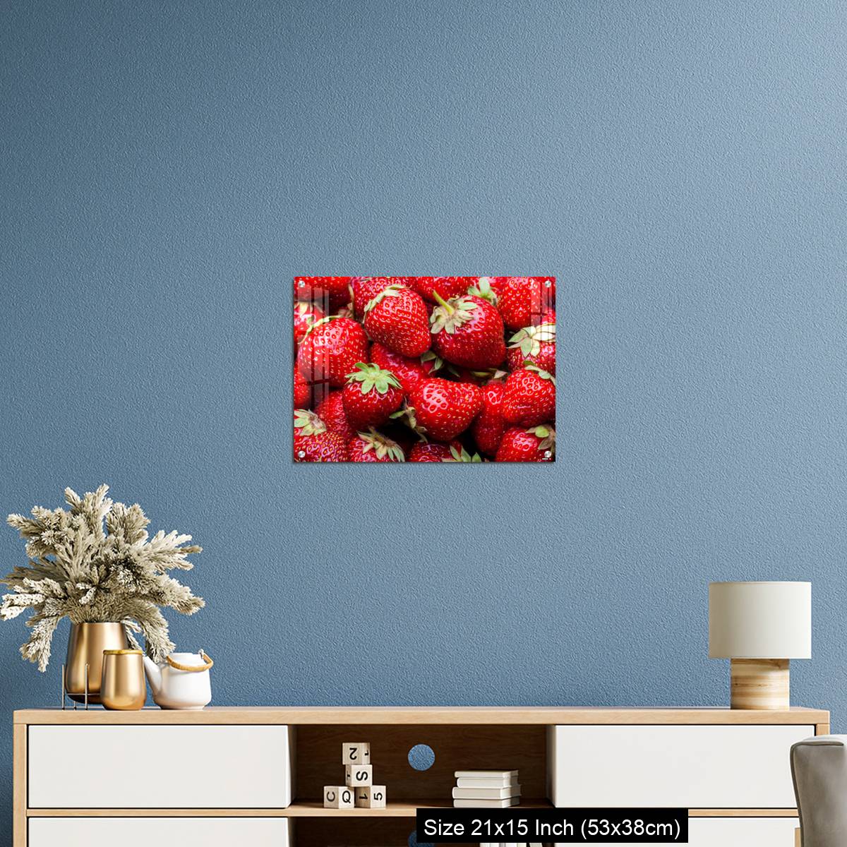 OMGs Acrylic Wall Decor – Ripe organic strawberries full frame background - Image 17