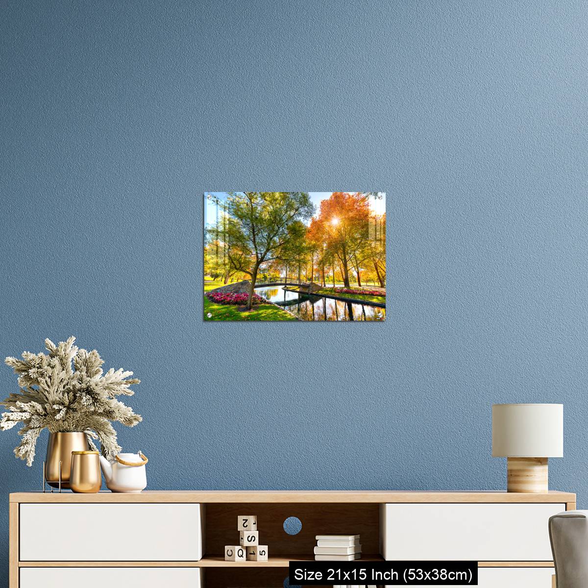 OMGs Acrylic Wall Decor – Rymill Park with bridge over the pond in Adelaide city - Image 17