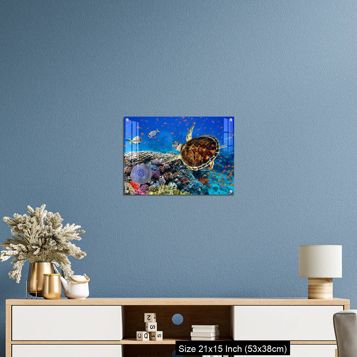 OMGs Acrylic Wall Decor – colorful coral reef with many fishes and sea turtle - Image 17