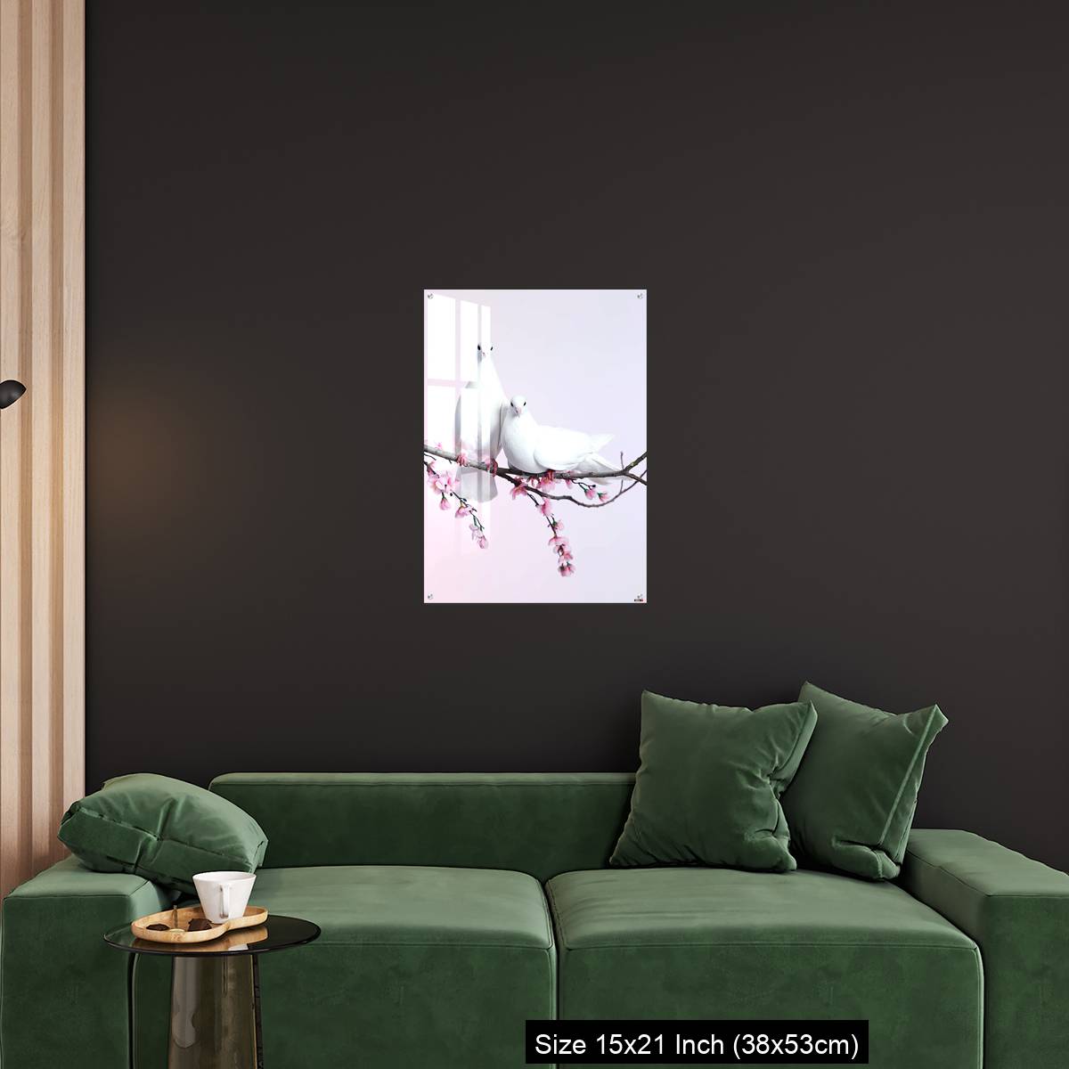 OMGs Acrylic Wall Decor – A pair of doves sat on a branch with blossom - Image 18
