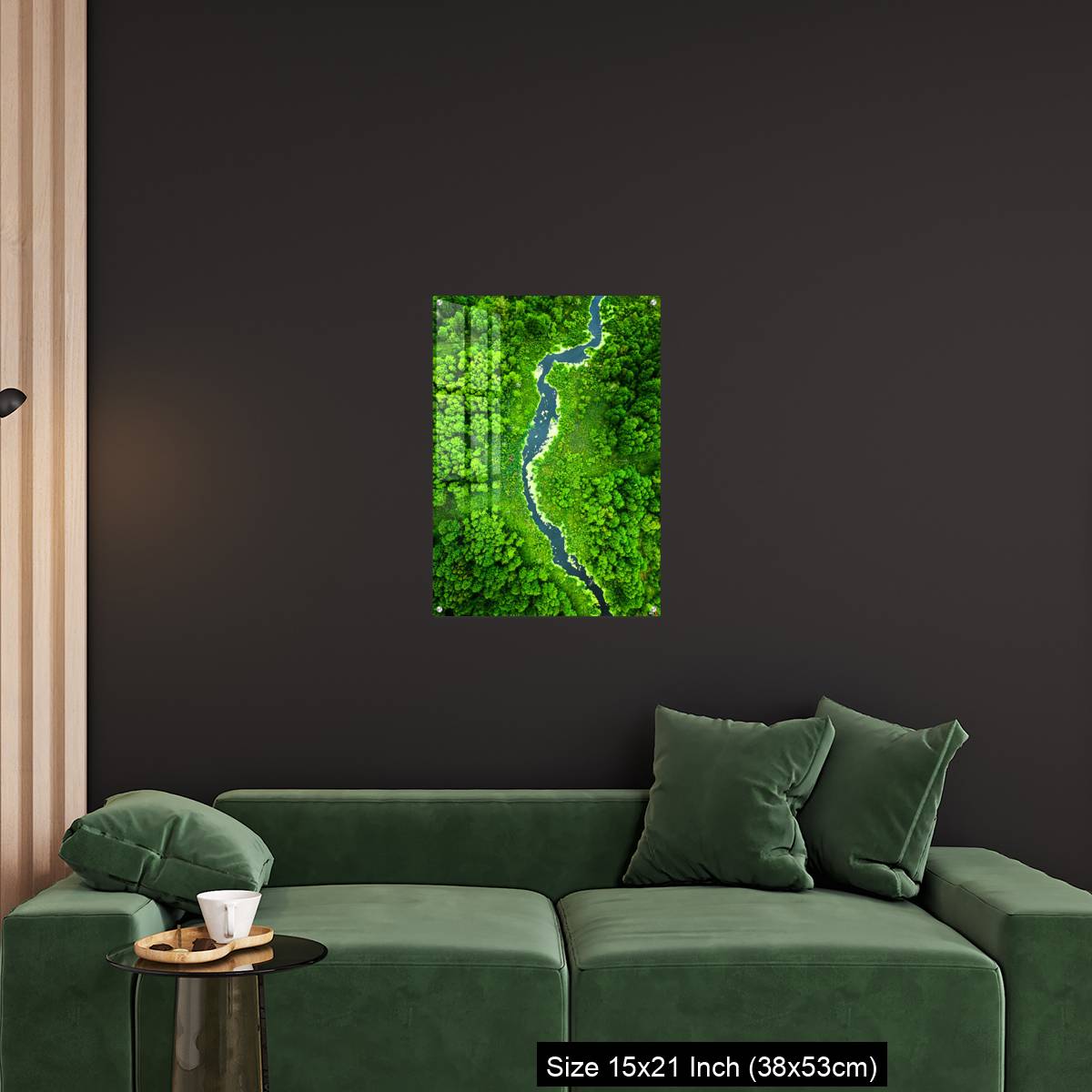 OMGs Acrylic Wall Decor – Top view of green algae on river in spring, Poland - Image 18