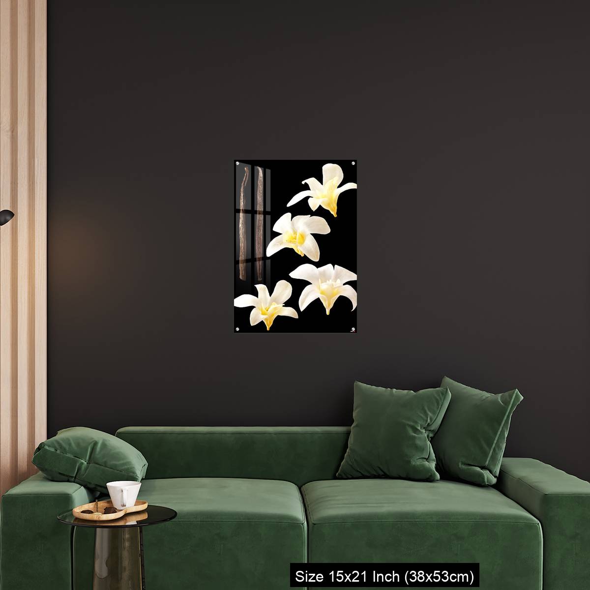 OMGs Acrylic Wall Decor – Vanilla flowers and stick isolated on black background - Image 18