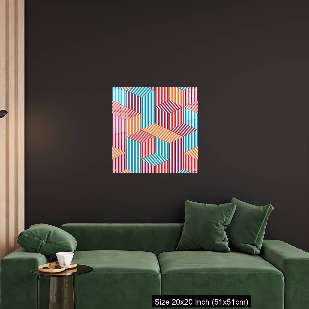 OMGs Acrylic Wall Decor – 3D dimensional lined cubes seamless pattern, geometric endless texture with lines and boxes - Image 18