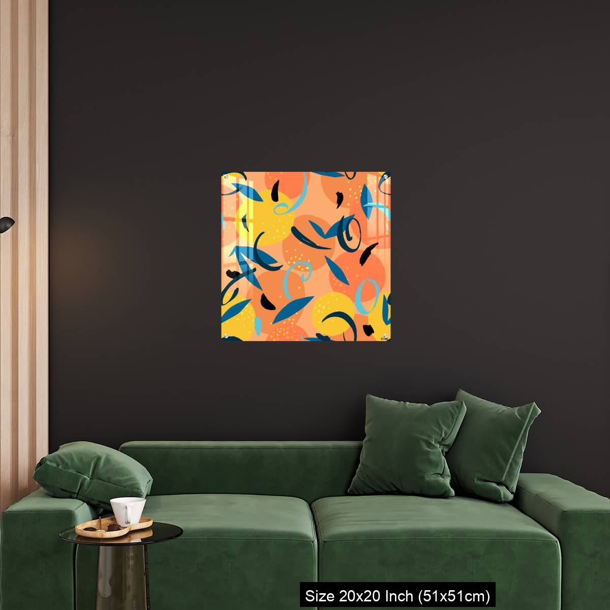 OMGs Acrylic Wall Decor – Floral Fruit seamless pattern made of oranges with leaves - Image 18