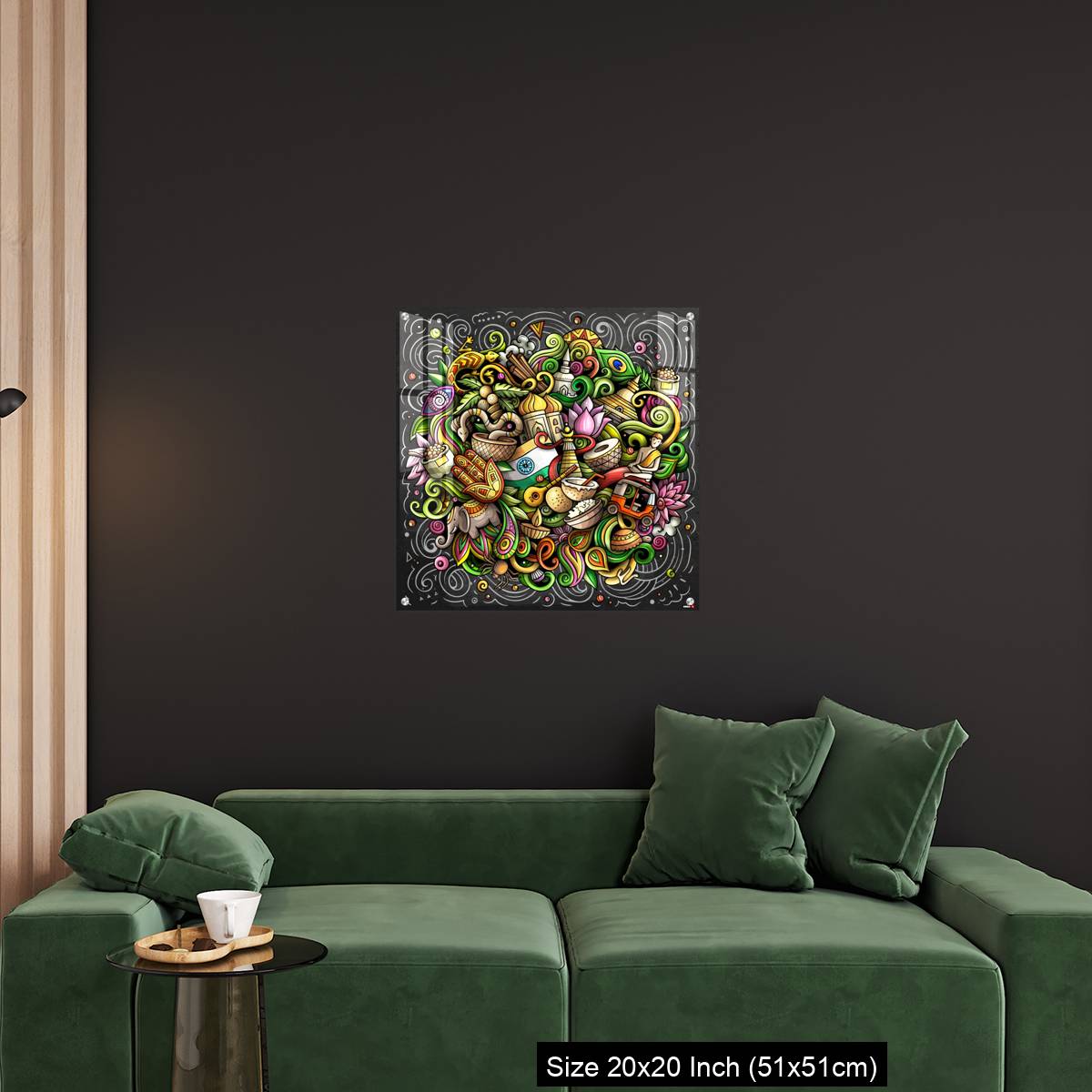 OMGs Acrylic Wall Decor – India hand drawn cartoon doodles - Image 18