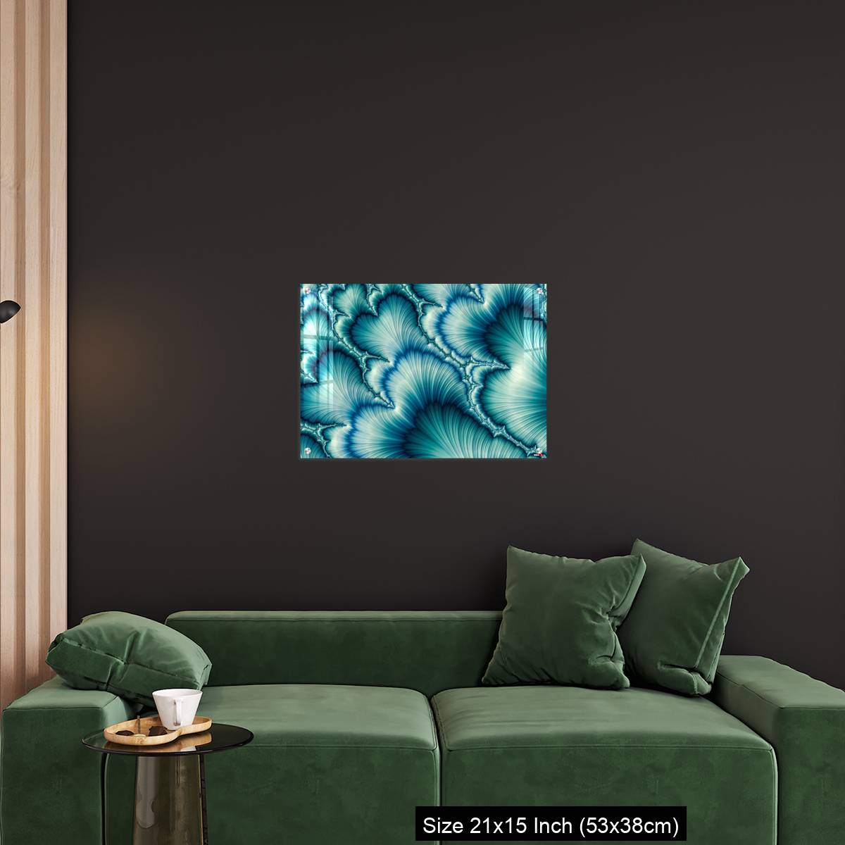 OMGs Acrylic Wall Decor – Aqua and Green psychedelic fractal background like floral petal - Image 18