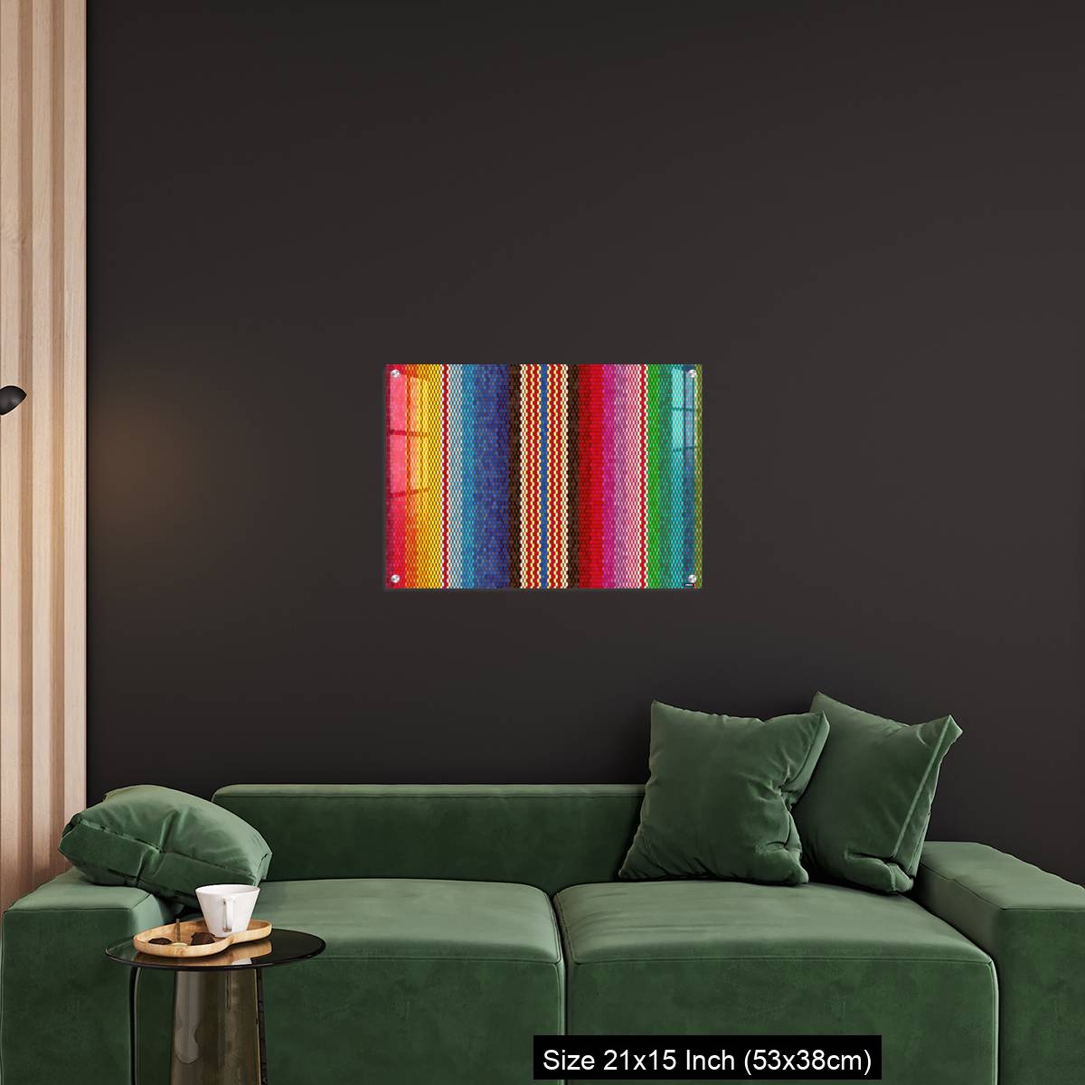 OMGs Acrylic Wall Decor – Background for Cinco de Mayo party decor or ethnic mexican fabric pattern with colorful stripes. - Image 18