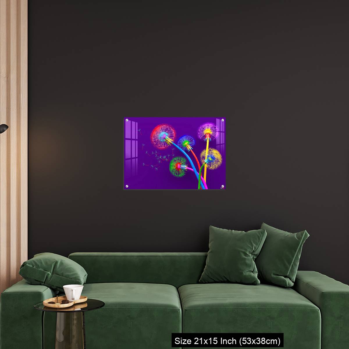 OMGs Acrylic Wall Decor – Bouquet of five flowers of blossoming dandelions of unusual colorful colors - Image 18