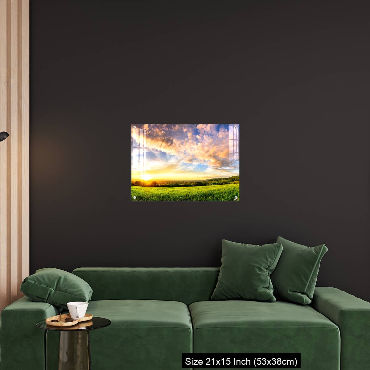 OMGs Acrylic Wall Decor – Panorama of colourful sunset on a green meadow - Image 18
