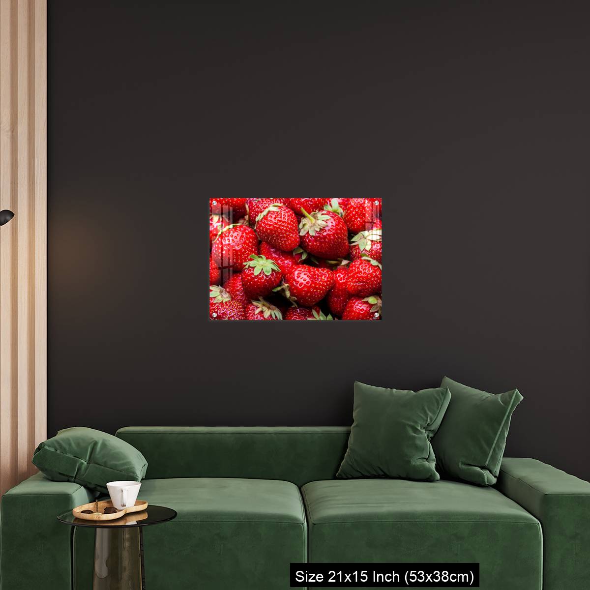 OMGs Acrylic Wall Decor – Ripe organic strawberries full frame background - Image 18