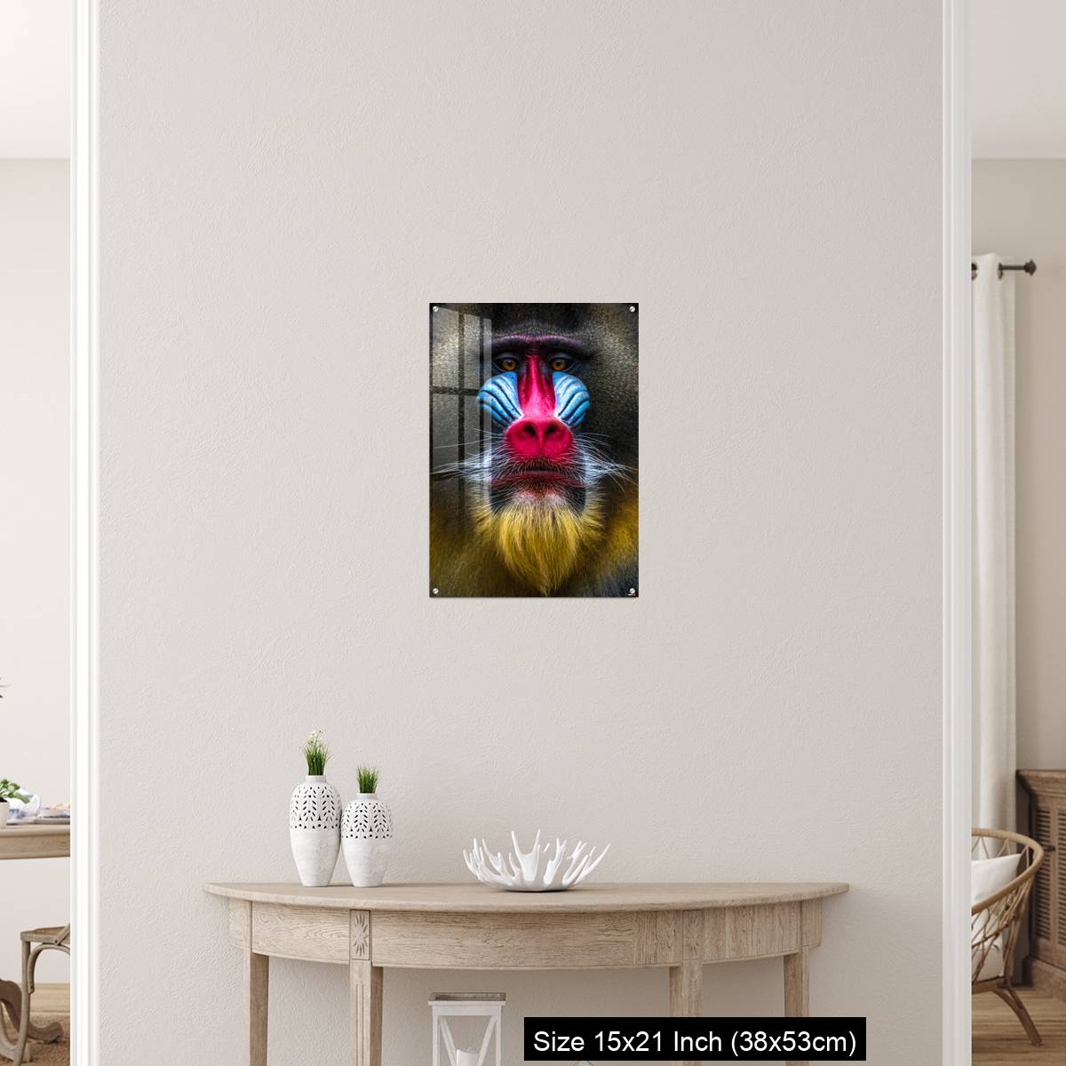 OMGs Acrylic Wall Decor – Full colors rainbow of mandrill monkey face - Image 19