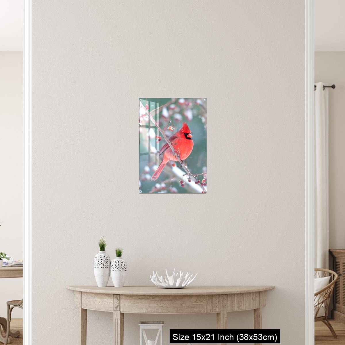 OMGs Acrylic Wall Decor – Northern Cardinal and light snow in winter - Image 19