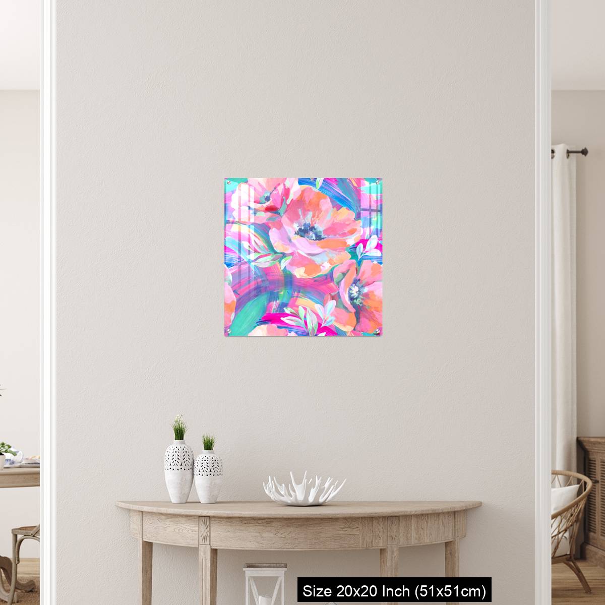 OMGs Acrylic Wall Decor – Acrylic flowers, leaves, paint smears seamless pattern. - Image 19